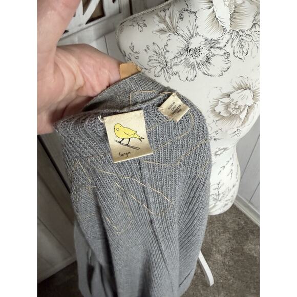 Anthropologie Sequin Satin Cardigan Sweater by Yellow Bird Size Large - Picture 4 of 8